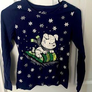 Justice Girls Long-sleeve Snow Puppy Shirt